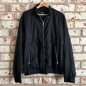 Black windbreaker